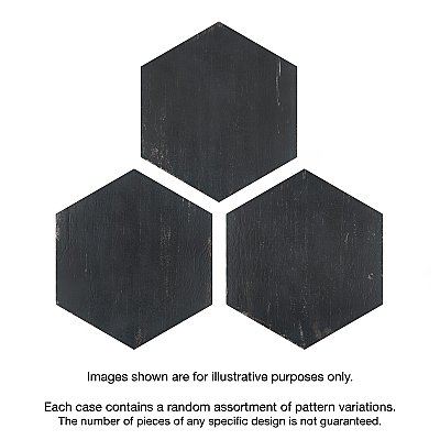 Retro Hex Nero 14-1/8" x 16-1/4" Porcelain Tile - Sold Per Case of 9 - 11.05  Square Feet