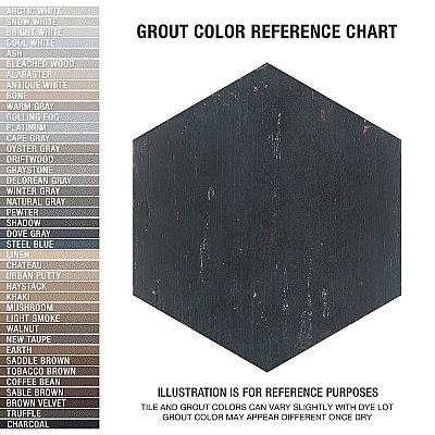Retro Hex Nero 14-1/8" x 16-1/4" Porcelain Tile - Sold Per Case of 9 - 11.05  Square Feet