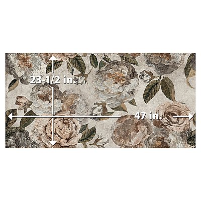 Parete Fiori Beige 23-1/2" x 47" Porcelain Floor and Wall Tile - 3 Tiles Per Case - 23.1 Square Feet