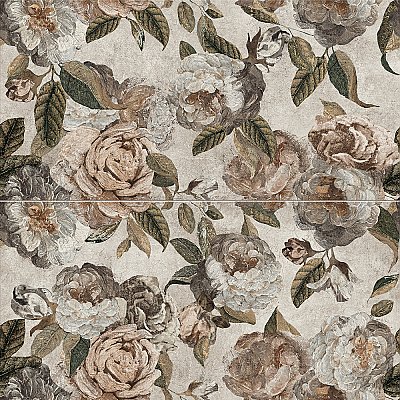 Parete Fiori Beige 23-1/2" x 47" Porcelain Floor and Wall Tile - 3 Tiles Per Case - 23.1 Square Feet