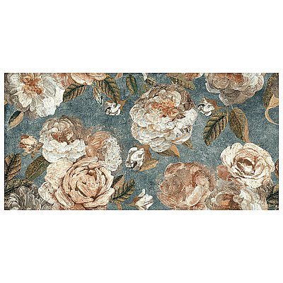 Parete Fiori Green 23-1/2" x 47" Porcelain Floor and Wall Tile - 3 Tiles Per Case - 23.1 Square Feet