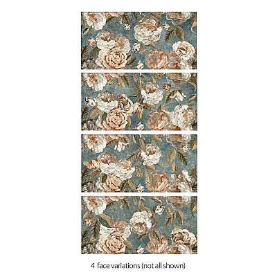 Parete Fiori Green 23-1/2" x 47" Porcelain Floor and Wall Tile - 3 Tiles Per Case - 23.1 Square Feet