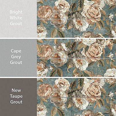 Parete Fiori Green 23-1/2" x 47" Porcelain Floor and Wall Tile - 3 Tiles Per Case - 23.1 Square Feet