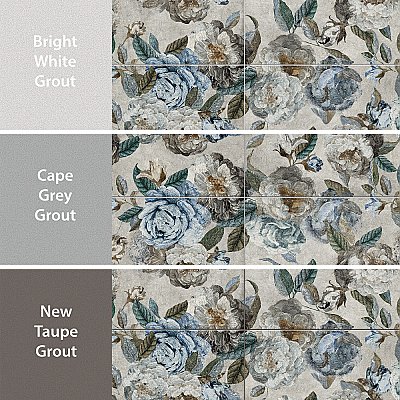 Parete Fiori Grey 23-1/2" x 47" Porcelain Floor and Wall Tile - 3 Tiles Per Case - 23.1 Square Feet