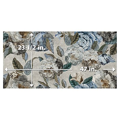 Parete Fiori Grey 23-1/2" x 47" Porcelain Floor and Wall Tile - 3 Tiles Per Case - 23.1 Square Feet