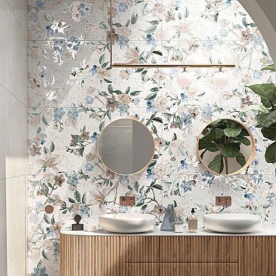 Parete Setoso White 23-1/2" x 47" Porcelain Floor and Wall Tile - 3 Tiles Per Case - 23.1 Square Feet