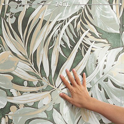 Parete Tropici Green 23-1/2" x 47" Porcelain Floor and Wall Tile - 3 Tiles Per Case - 23.1 Square Feet