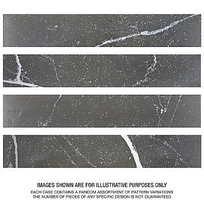 Tinos Black 3-1/8" x 17-3/8" Porcelain Floor & Wall Tile - 30 Tiles Per Case - 12.0 Sq. Ft.