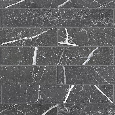 Tinos Black 3-1/8" x 17-3/8" Porcelain Floor & Wall Tile - 30 Tiles Per Case - 12.0 Sq. Ft.