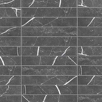 Tinos Black 3-1/8" x 17-3/8" Porcelain Floor & Wall Tile - 30 Tiles Per Case - 12.0 Sq. Ft.