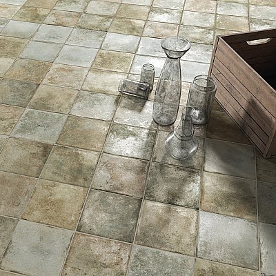 Kings Etna Sage 13-1/8" x 13-1/8" Ceramic Floor & Wall Tile - 10 Tiles Per Case - 12.2 Sq. Ft.