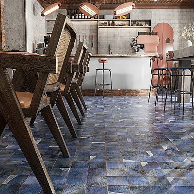 Kings Sea Blue 13" x 13" Ceramic Floor and Wall Tile - 10 Tiles Per Case - 12.0 Square Feet