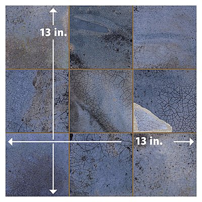 Kings Sea Blue 13" x 13" Ceramic Floor and Wall Tile - 10 Tiles Per Case - 12.0 Square Feet