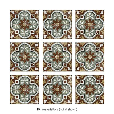 Kings Barna Born 17-5/8" x 17-5/8" Ceramic Floor and Wall Tile - 5 Tiles Per Case - 10.95 Square Feet