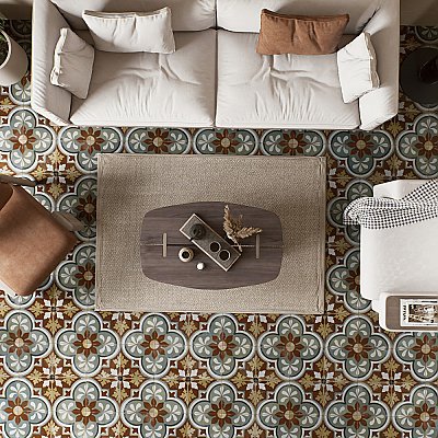 Kings Barna Born 17-5/8" x 17-5/8" Ceramic Floor and Wall Tile - 5 Tiles Per Case - 10.95 Square Feet