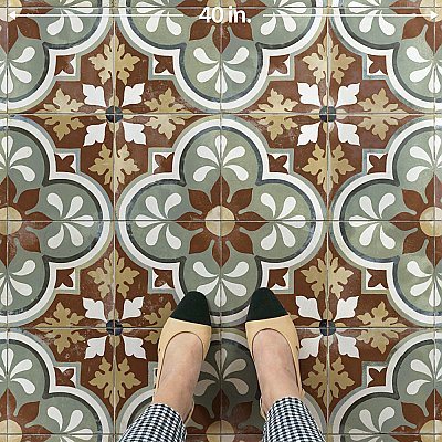 Kings Barna Born 17-5/8" x 17-5/8" Ceramic Floor and Wall Tile - 5 Tiles Per Case - 10.95 Square Feet