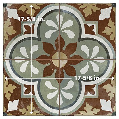Kings Barna Born 17-5/8" x 17-5/8" Ceramic Floor and Wall Tile - 5 Tiles Per Case - 10.95 Square Feet