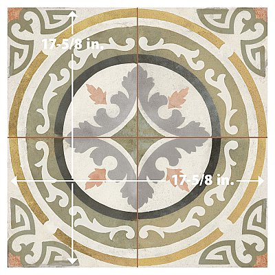 Kings Barna Gracia 17-5/8" x 17-5/8" Ceramic Floor and Wall Tile - 5 Tiles Per Case - 10.95 Square Feet