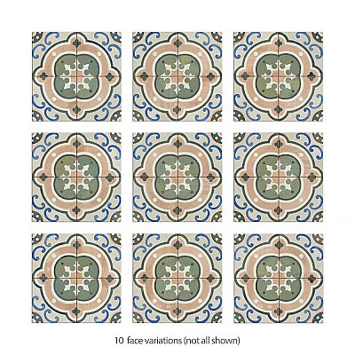 Kings Barna Raval 17-5/8" x 17-5/8" Ceramic Floor and Wall Tile - 5 Tiles Per Case - 10.95 Square Feet