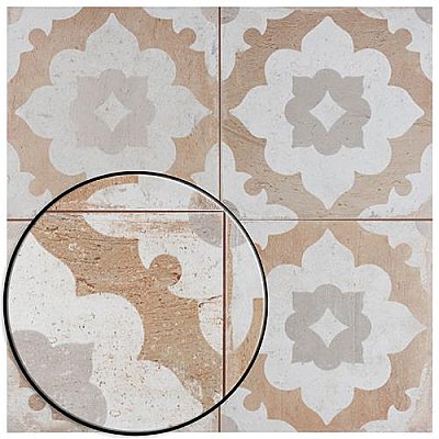 Kings Clay Blossom 17-3/4"x17-3/4" Ceramic Tile - Sold Per Case of 5 - 11.17 Square Feet Per Case