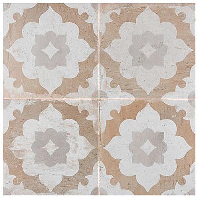 Kings Clay Blossom 17-3/4"x17-3/4" Ceramic Tile - Sold Per Case of 5 - 11.17 Square Feet Per Case