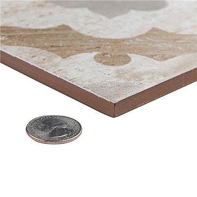 Kings Clay Blossom 17-3/4"x17-3/4" Ceramic Tile - Sold Per Case of 5 - 11.17 Square Feet Per Case