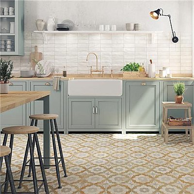 Kings Clay Blossom 17-3/4"x17-3/4" Ceramic Tile - Sold Per Case of 5 - 11.17 Square Feet Per Case