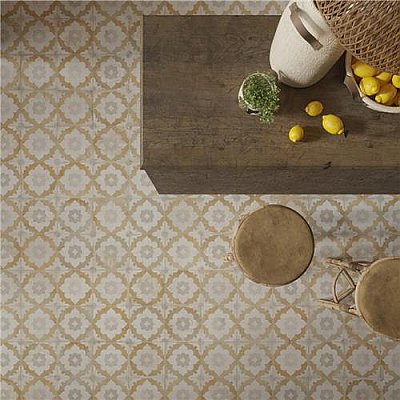 Kings Clay Blossom 17-3/4"x17-3/4" Ceramic Tile - Sold Per Case of 5 - 11.17 Square Feet Per Case