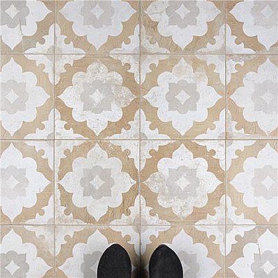 Kings Clay Blossom 17-3/4"x17-3/4" Ceramic Tile - Sold Per Case of 5 - 11.17 Square Feet Per Case