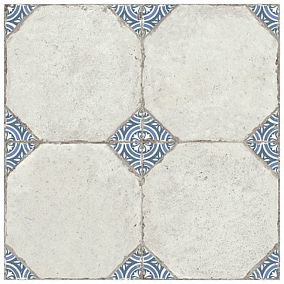 Kings Field Blue 17-3/4" x 17-3/4" Porcelain Floor and Wall Tile - 5 Tiles Per Case - 11.1 Square Feet