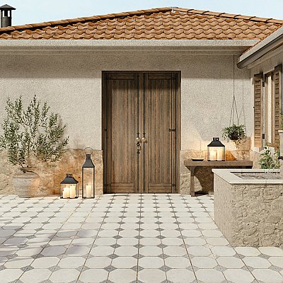 Kings Field Blue 17-3/4" x 17-3/4" Porcelain Floor and Wall Tile - 5 Tiles Per Case - 11.1 Square Feet