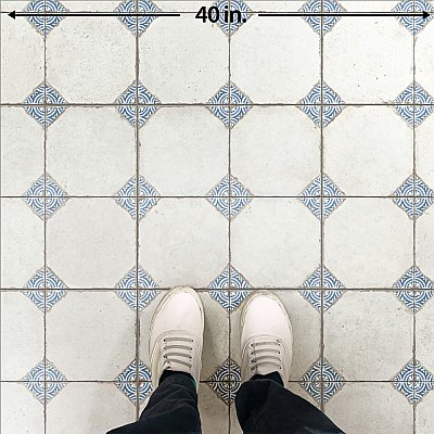 Kings Field Blue 17-3/4" x 17-3/4" Porcelain Floor and Wall Tile - 5 Tiles Per Case - 11.1 Square Feet