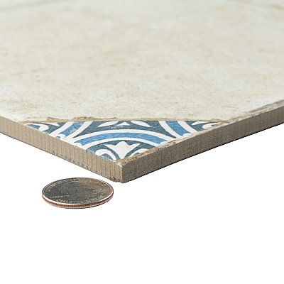 Kings Field Blue 17-3/4" x 17-3/4" Porcelain Floor and Wall Tile - 5 Tiles Per Case - 11.1 Square Feet