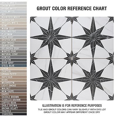 Merzoni Star Marquina 17-7/8" x 17-7/8" Porcelain Floor & Wall Tile - 5 Tiles Per Case - 11.25 Sq. Ft.