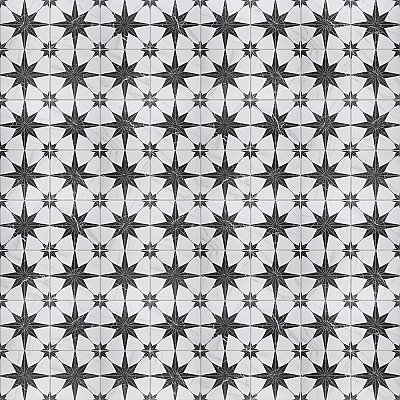Merzoni Star Marquina 17-7/8" x 17-7/8" Porcelain Floor & Wall Tile - 5 Tiles Per Case - 11.25 Sq. Ft.