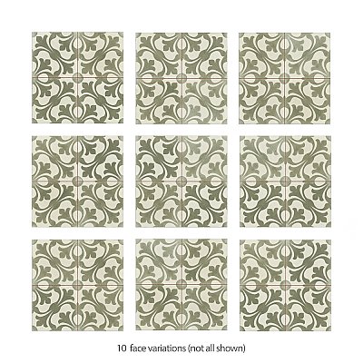 Kings Nouveau Sage 17-5/8" x 17-5/8" Ceramic Floor and Wall Tile - 5 Tiles Per Case - 10.95 Square Feet