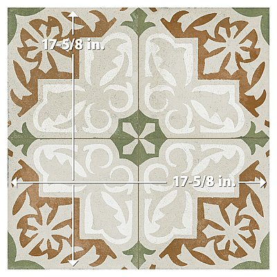 Kings Paname Bastille 17-5/8" x 17-5/8" Ceramic Floor and Wall Tile - 5 Tiles Per Case - 10.95 Square Feet