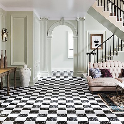 Merzoni Checker Ruzzini 17-7/8" x 17-7/8" Porcelain Floor & Wall Tile Tile - 6 Pieces per Case - 13.5 Sq. Ft. Per Case