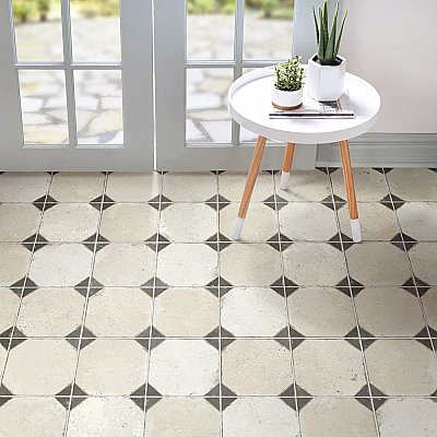Kings Yard Nero 17-5/8" x 17-5/8" Ceramic Floor & Wall Tile - 5 Tiles Per Case - 10.95 Sq. Ft.