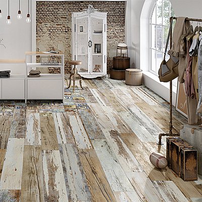 Unique 6" x 35-7/8" Porcelain Floor and Wall Tile - 7 Tiles Per Case - 10.71 Sq. Ft.