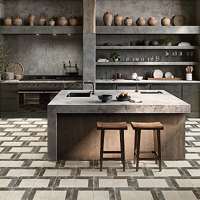 Kings Brush Line 8-3/4" x 8-3/4" Porcelain Floor and Wall Tile - 13 Tiles Per Case - 7.15 Square Feet