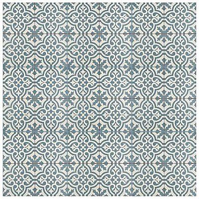 Berkeley Blue 17-5/8" x 17-5/8" Ceramic Tile - Blue & White - Per Case of 6 - 13.14 Square Feet