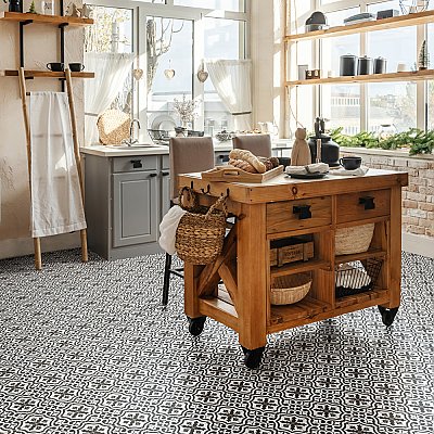 Berkeley Black II 17-5/8" x 17-5/8" Ceramic Floor/Wall Tile - 6 Tiles Per Case - 13.14 Sq. Ft.