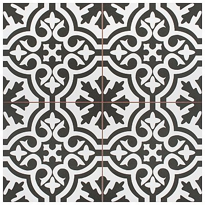 Berkeley Black II 17-5/8" x 17-5/8" Ceramic Floor/Wall Tile - 6 Tiles Per Case - 13.14 Sq. Ft.