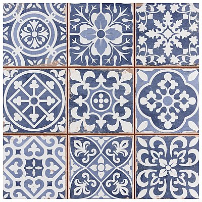 Faenza Azul 13" x 13" Ceramic Tile - Per Case of 10 - 12 Sq. Ft. Per Case