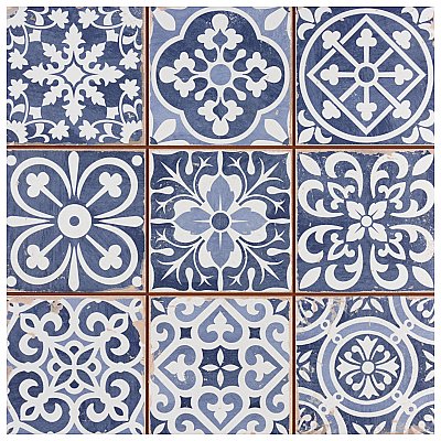 Faenza Azul 13" x 13" Ceramic Tile - Per Case of 10 - 12 Sq. Ft. Per Case
