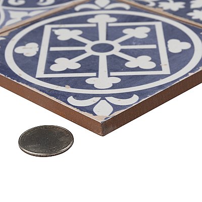 Faenza Azul 13" x 13" Ceramic Tile - Per Case of 10 - 12 Sq. Ft. Per Case