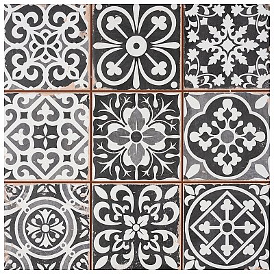 Faenza Nero 13" x 13" Ceramic Tile - Per Case of 10 - 12 Sq. Ft. Per Case