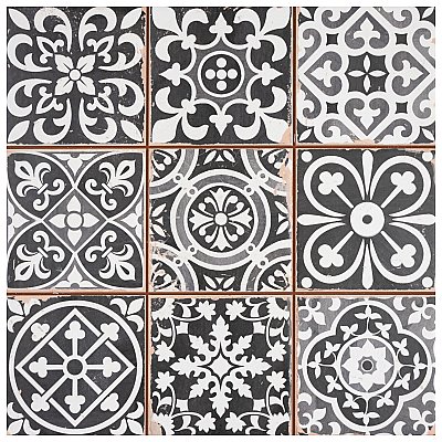 Faenza Nero 13" x 13" Ceramic Tile - Per Case of 10 - 12 Sq. Ft. Per Case