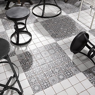 Faenza Nero 13" x 13" Ceramic Tile - Per Case of 10 - 12 Sq. Ft. Per Case